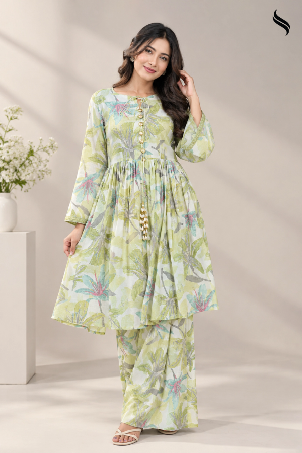 SEESHELL Women's Co Ords Set Printed Luxury Cotton