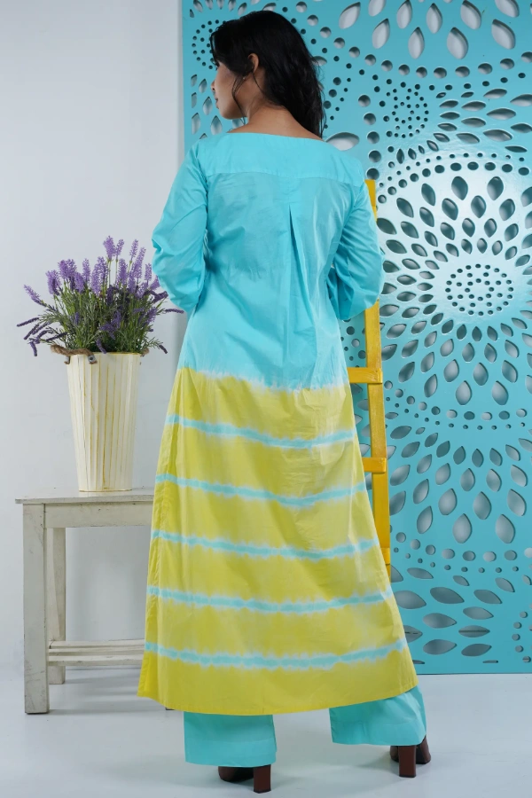 Sky blue and yellow tie dye maxi dress — 4