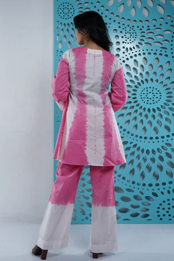 Pink tie dye shirt style two piece set — 5