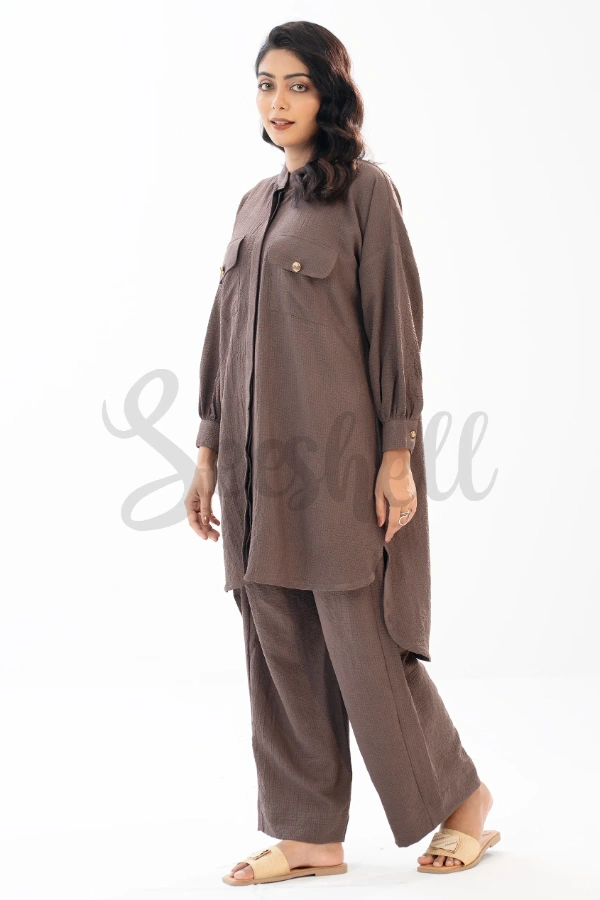 Wenge Brown Blended fabric  co-ord — 3