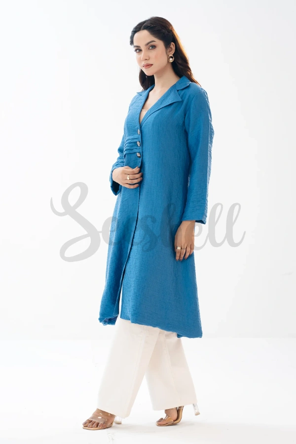Blue Peated Coat — 3