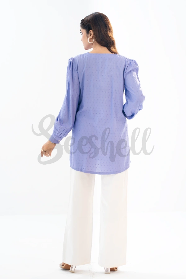 Lavender Embossed Cotton Shirt — 4