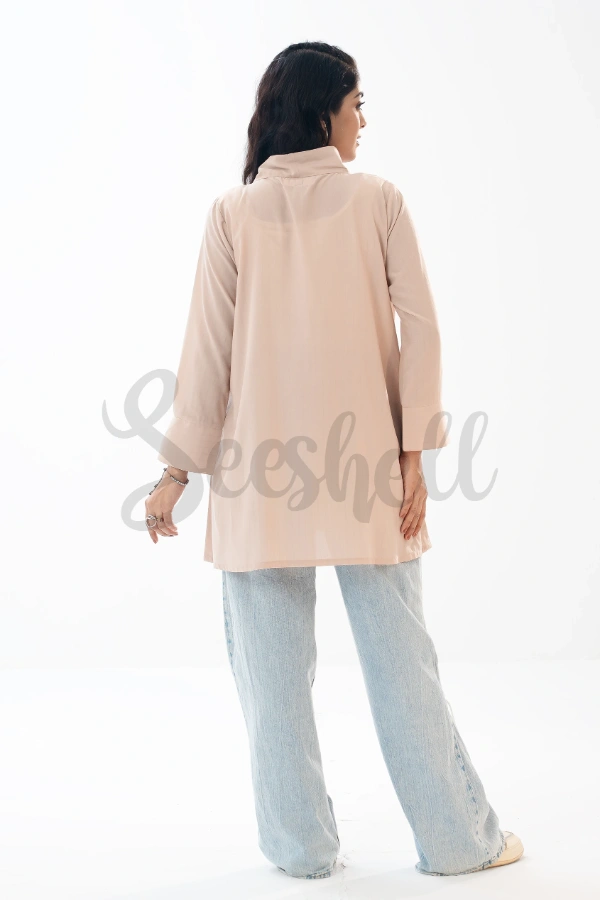 Creamy Peach Blended Fabric Top — 4