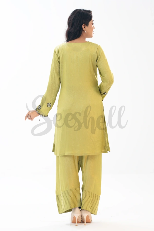 Lime Green Farsi Set with Black & White Beading — 4