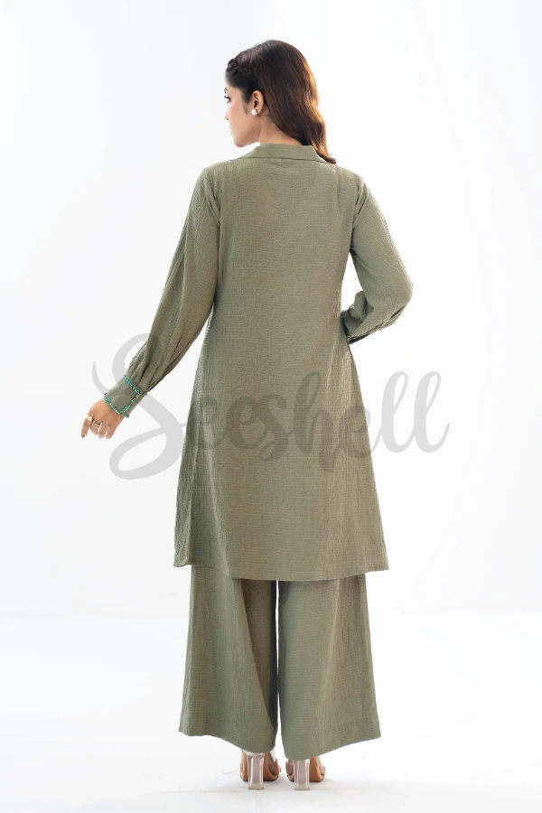 Sage Green Angrakha Style Co-ord Set — 4