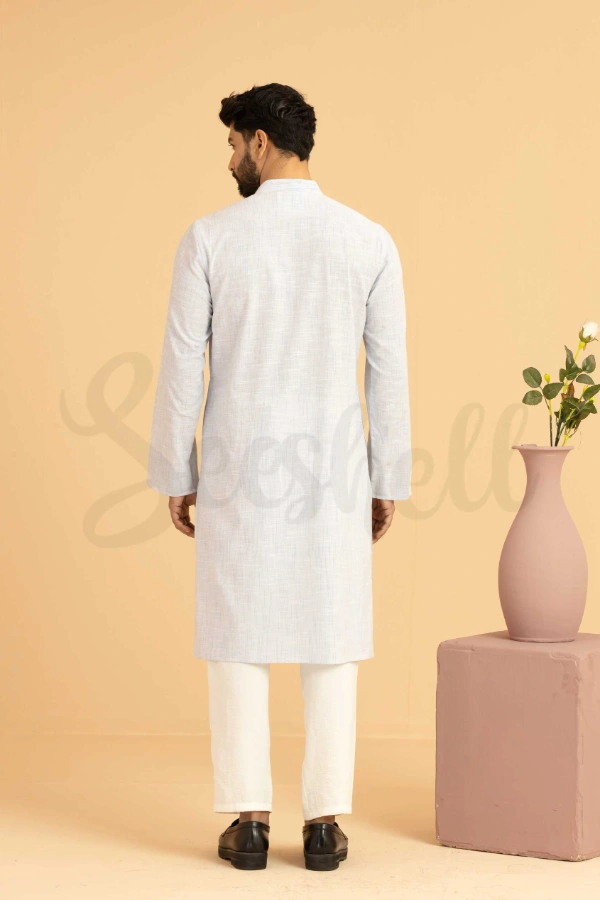 White Hand Embroidery panjabi — 3