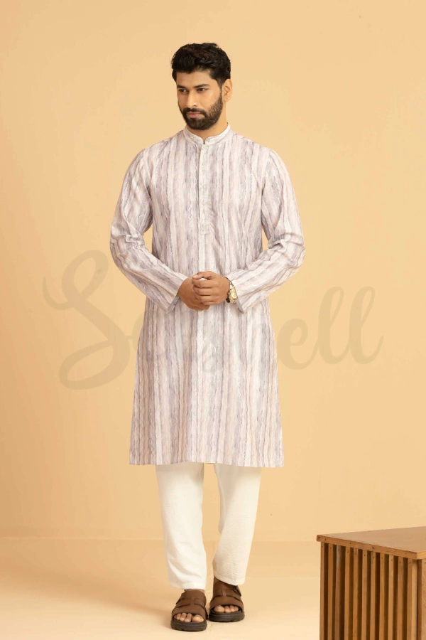 Lavender Shaded Zardosi Work Panjabi