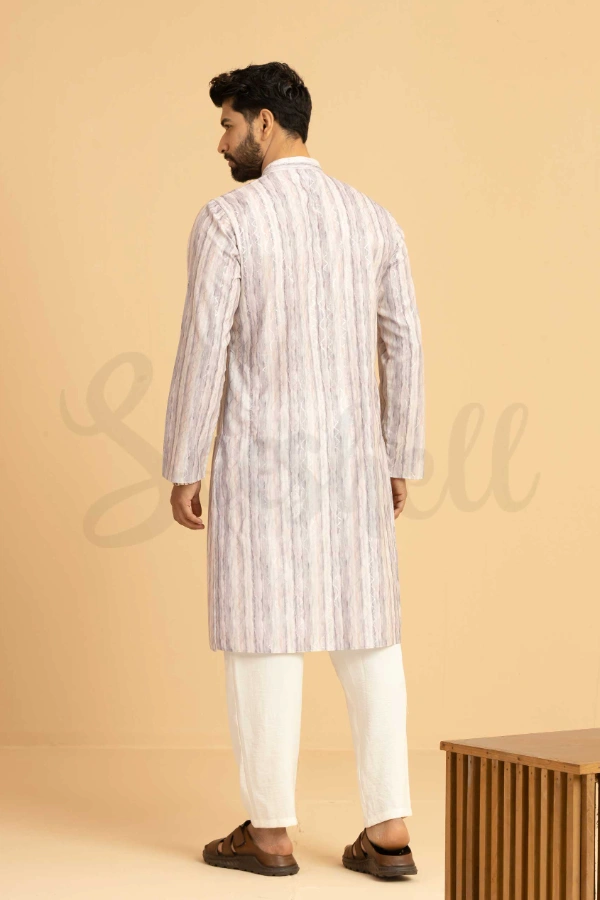 Lavender shaded zardosi work panjabi — 3