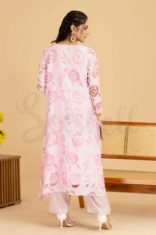 Pink floral zardosi work Exclusive two piece set — 3