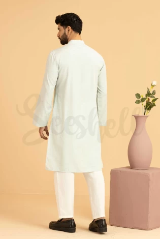 Mint  Hand Embroidery panjabi — 3