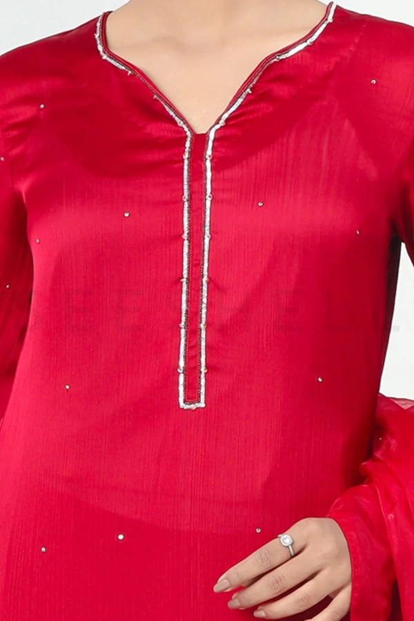 Maroon zardosi work Exclusive three piece set — 5