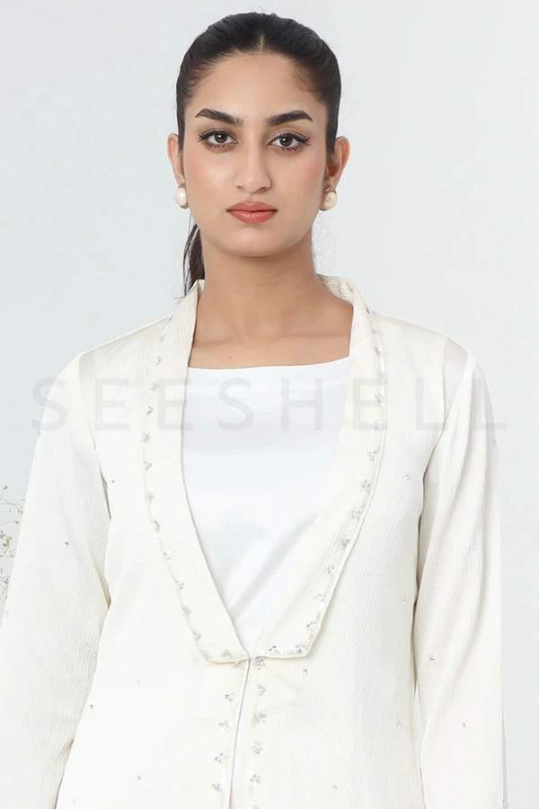 White zardosi work Exclusive two piece set — 3