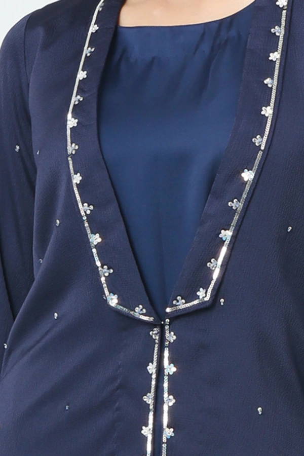 Royal dark blue zardosi work Exclusive two piece set — 3