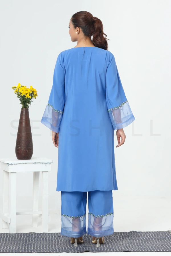 Cobalt Blue zardosi work Exclusive two piece set — 5