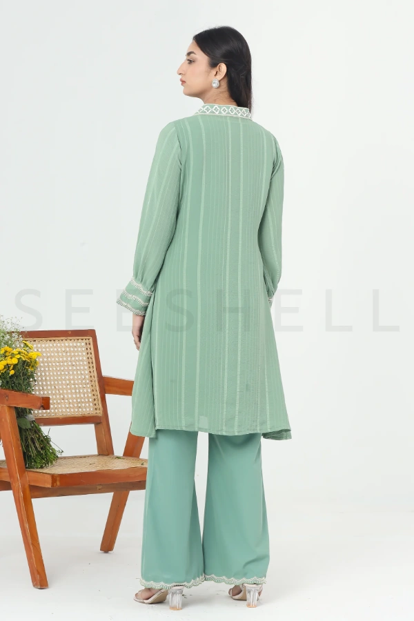 Fern green zardosi work Exclusive two piece set — 4