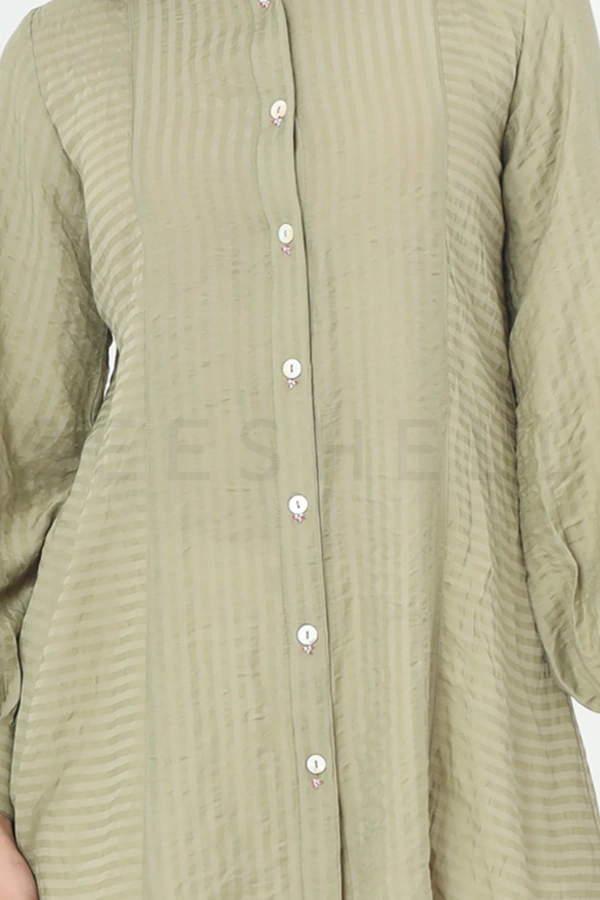 Olive green Button work tops — 3