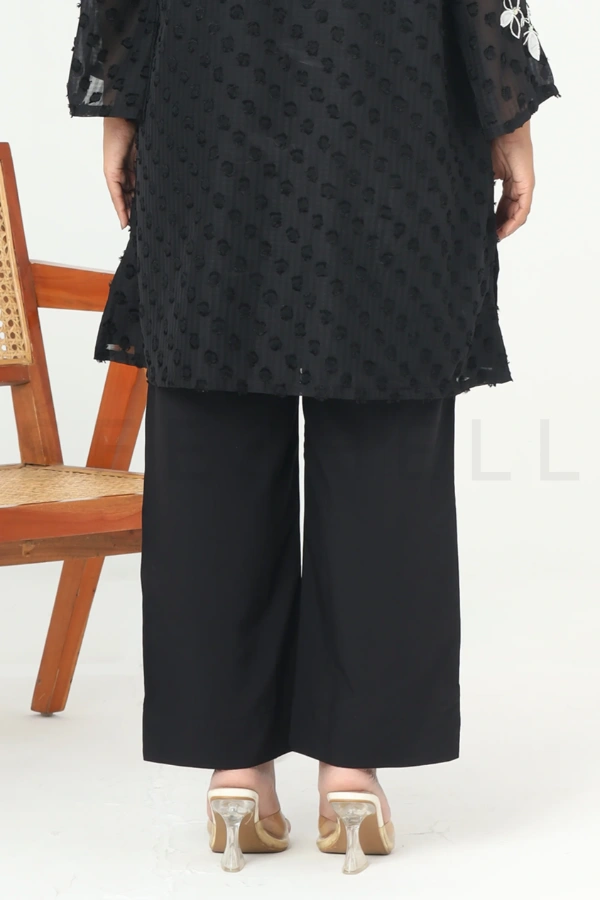 Black Polka Dot Two Piece Set with Applique and Bead Work — 4