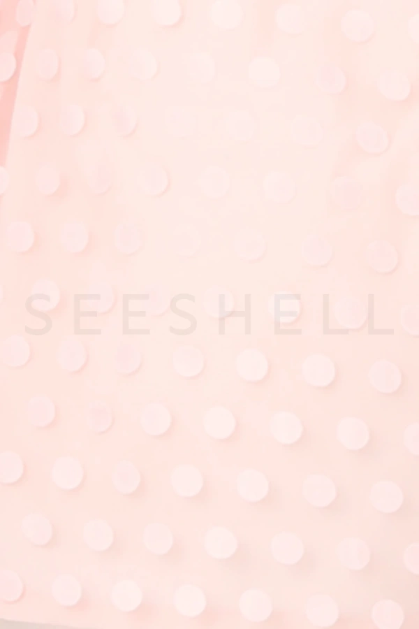 Peach Polka Dot Orzanga Top with Floral Beas Work — 4