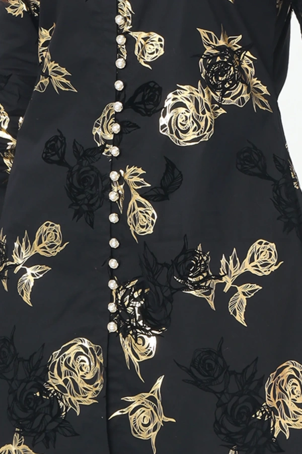 Black Co-ord Set with Gold Foil Print — 4