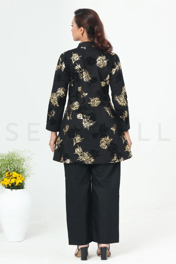 Black Co-ord Set with Gold Foil Print — 5