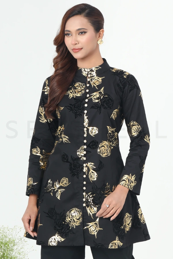 Black Co-ord Set with Gold Foil Print — 3