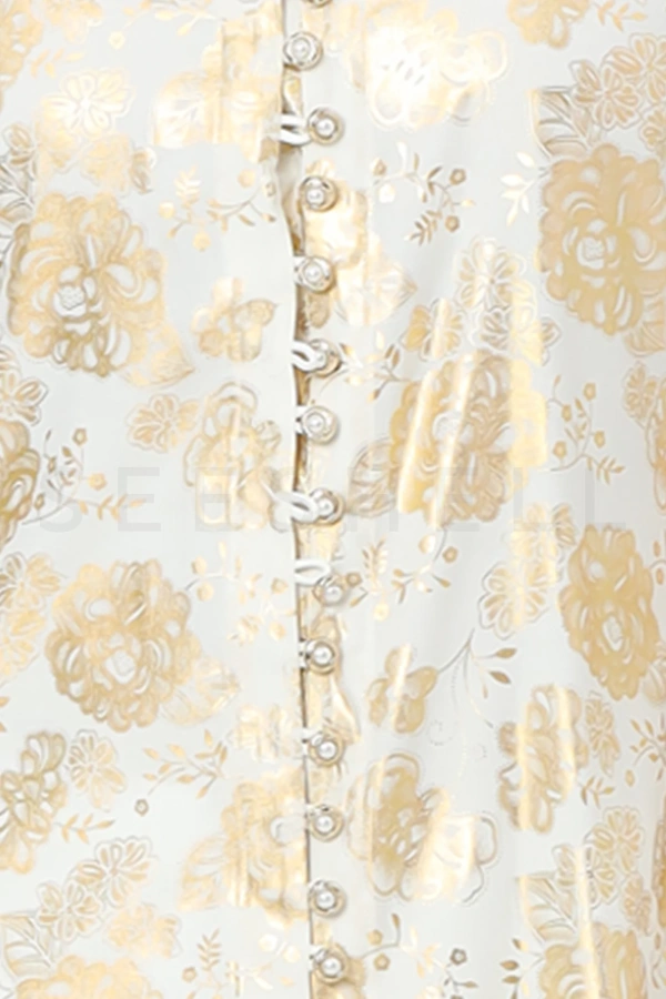 White Co-ord Set with Gold Foil Print — 3