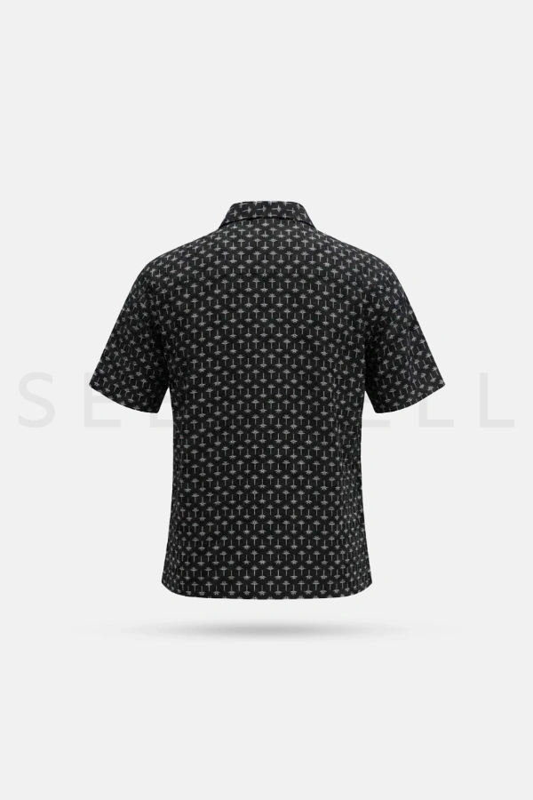 Black & White AOP Cuban  ( Relaxed Fit ) — 4