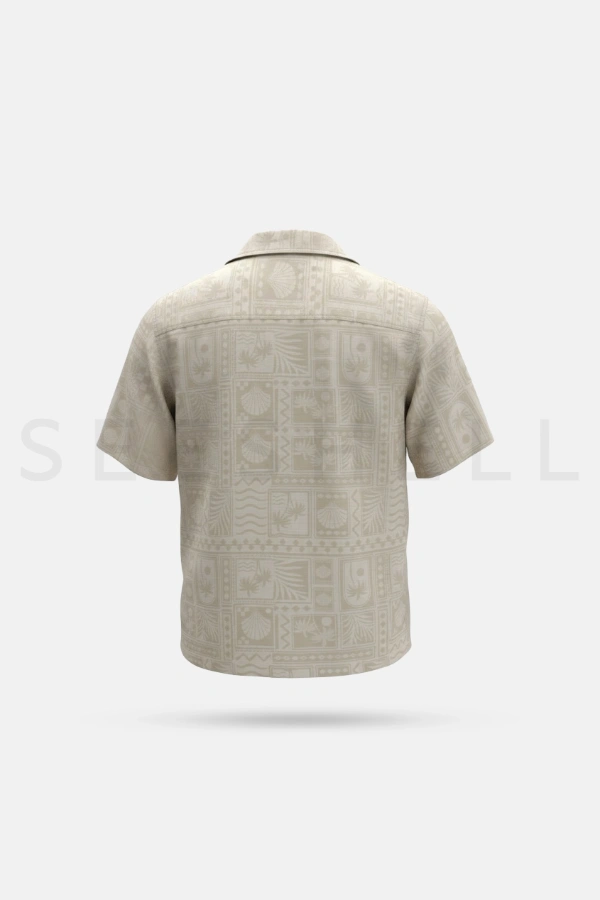 Cream & White AOP Cuban ( Relaxed Fit ) — 4