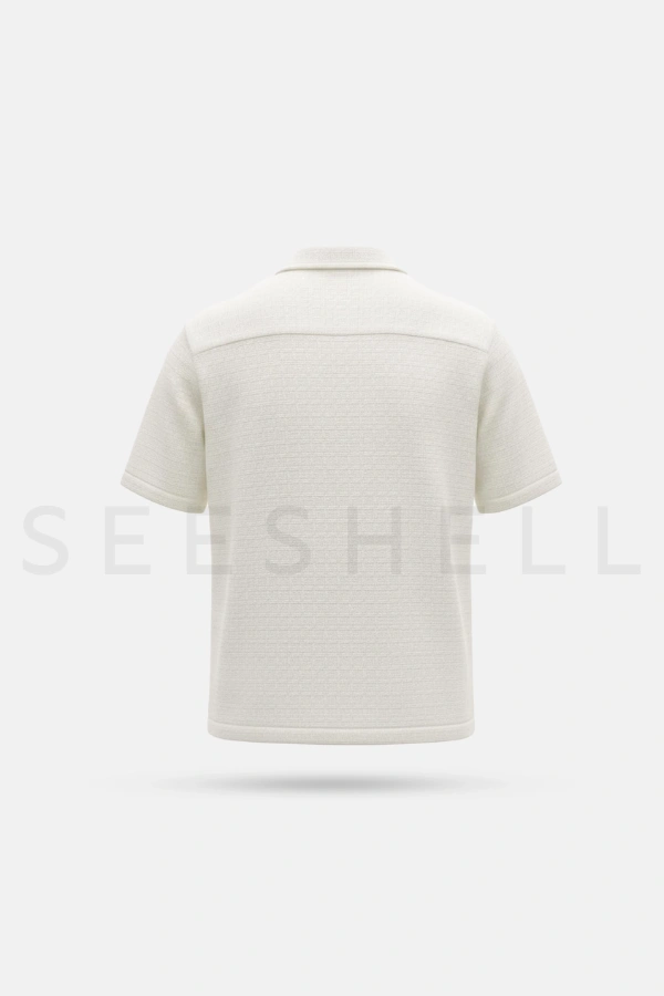 Basket Weave Off- White Cotton Cuban ( Relaxed Fit ) — 4