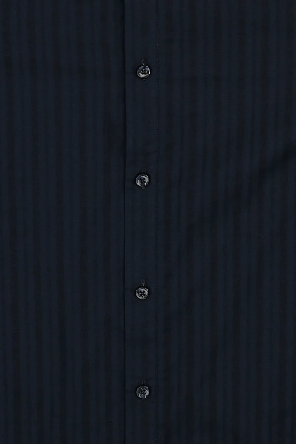 Midnight blue premium cotton full sleeve shirt — 5