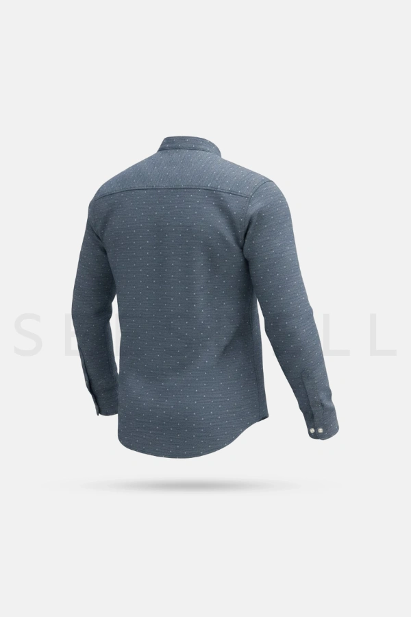 Chambray Band Collar full sleeve shirt — 4