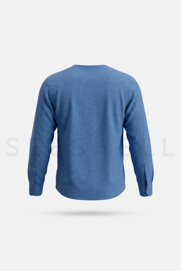 Blue tensile fabric long sleeve shirt — 3