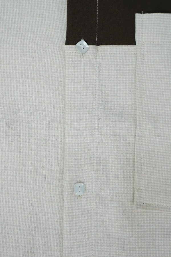 Cream & Brown Stylish Half Sleeve Shirt — 5