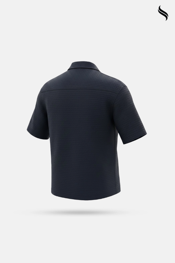 SEESHELL Men's Shirt Cotton Featuring Utility Pocket Charcoal (Charcoal black Color) 04