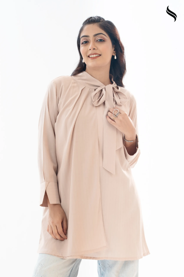 Creamy Peach Blended Fabric Top (Creamy Peach Color) 02