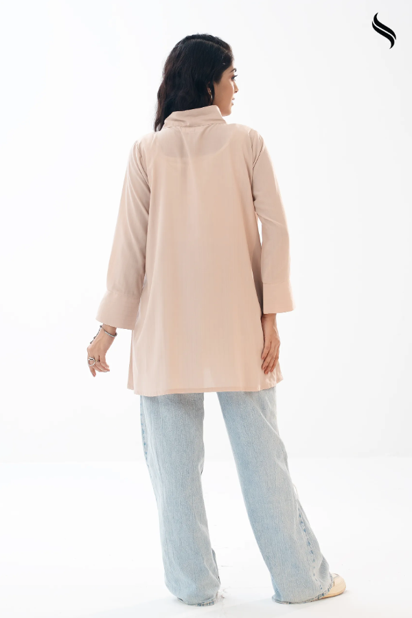 Creamy Peach Blended Fabric Top (Creamy Peach Color) 03