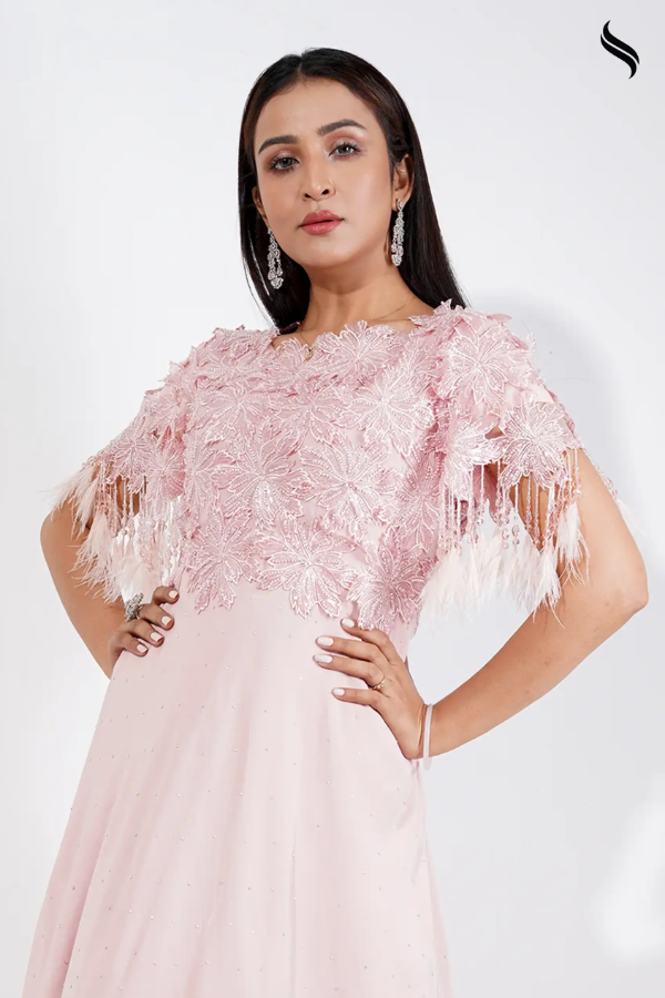 Crimson Elegance Embellished Evening Gown