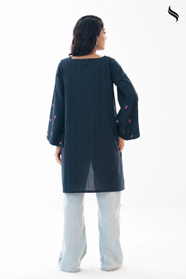 Dark Blue Premium cotton embroidery tops (Dark Blue Color) 03