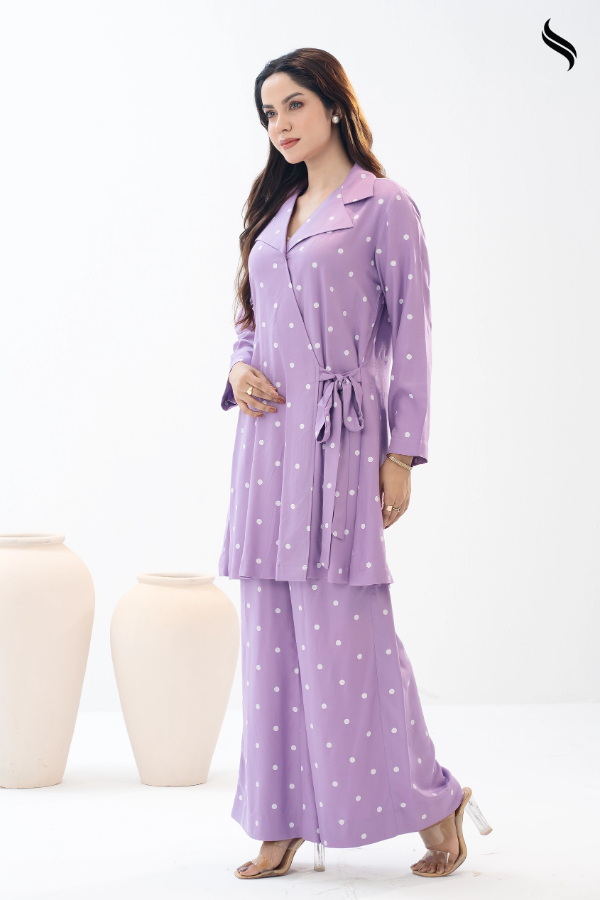 Lavender Twill viscos Co-ord set (Lavender Color) 02