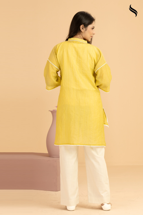 Lemon Yellow Top with Lace Embellishment (Lemon yellow Color) 03