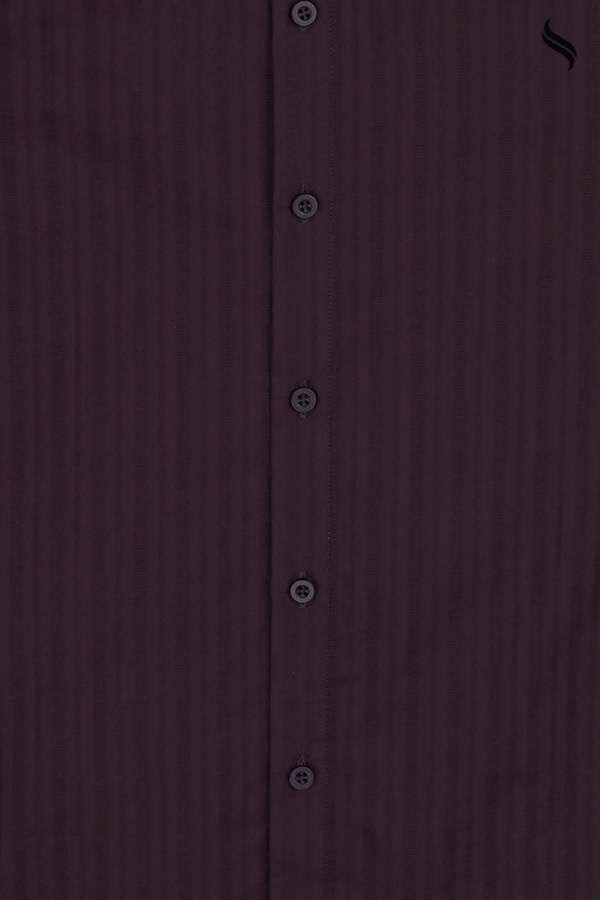 SEESHELL Men's Formal Shirt Premium Cotton Long Sleeve Maroon (Maroon Color) 05