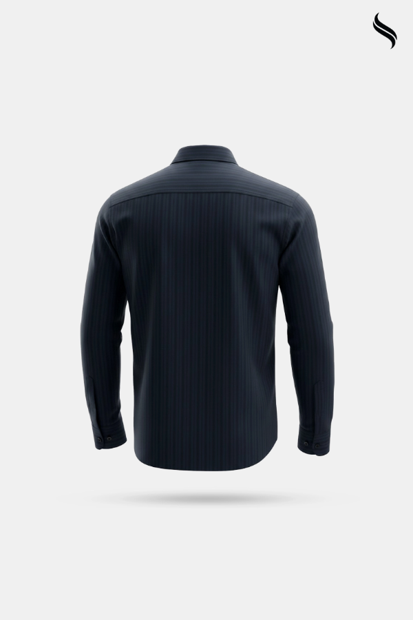 SEESHELL Men's Formal Shirt Cotton Tailored Fit Midnight Blue (Midnight blue Color) 04