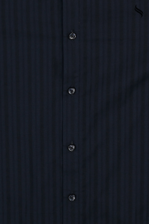 SEESHELL Men's Formal Shirt Cotton Tailored Fit Midnight Blue (Midnight blue Color) 05