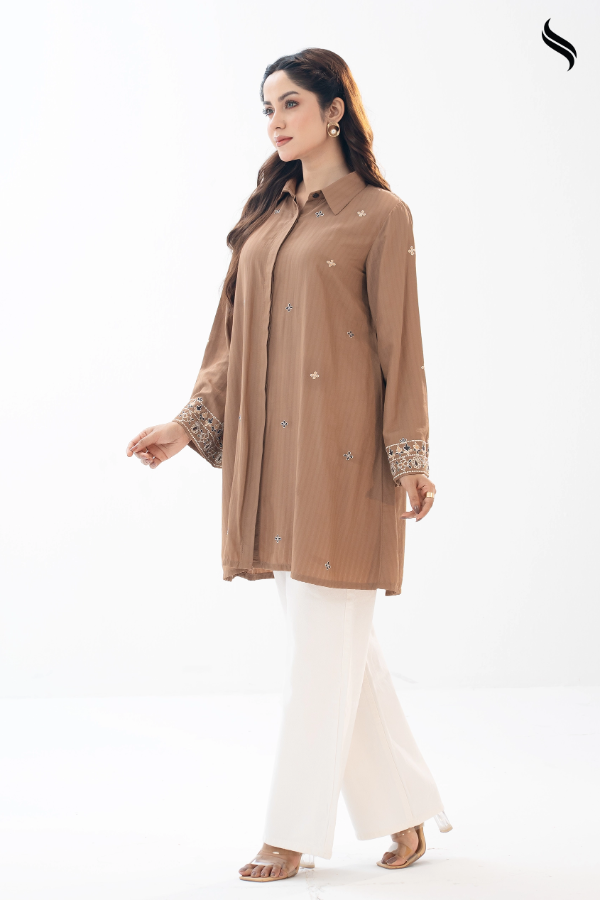 Mocha Brown Embroidered Top (Mocha Brown Color) 02