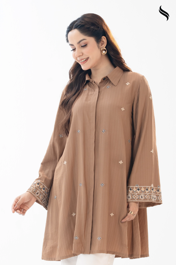 Mocha Brown Embroidered Top (Mocha Brown Color) 03