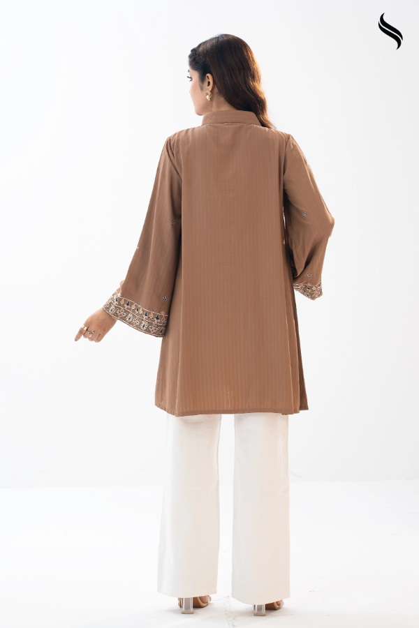 Mocha Brown Embroidered Top (Mocha Brown Color) 04
