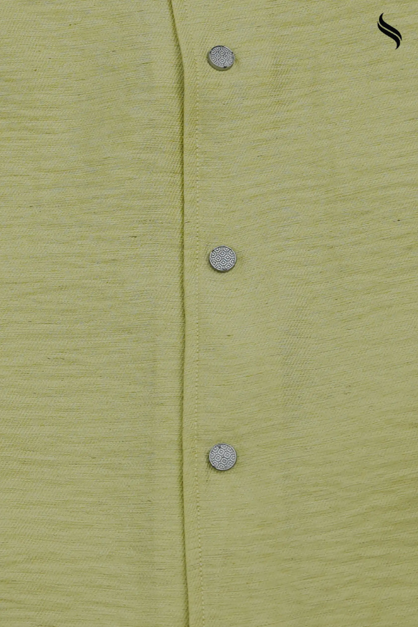 SEESHELL Men's Cuban Shirt Crinkle Cotton Pale Yellow (Pale Yellow Color) 05