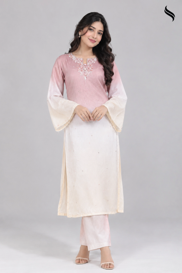 SEESHELL Women's 2pcs Shimmer Silk Ombre