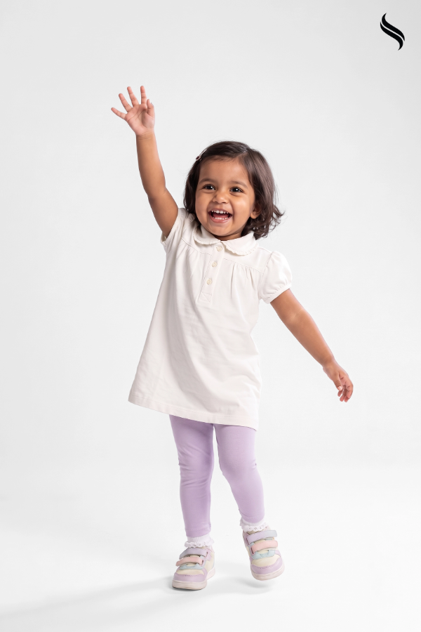 SEESHELL Baby Girls' Peter Pan Collar Polo Top – White (White Color) 02