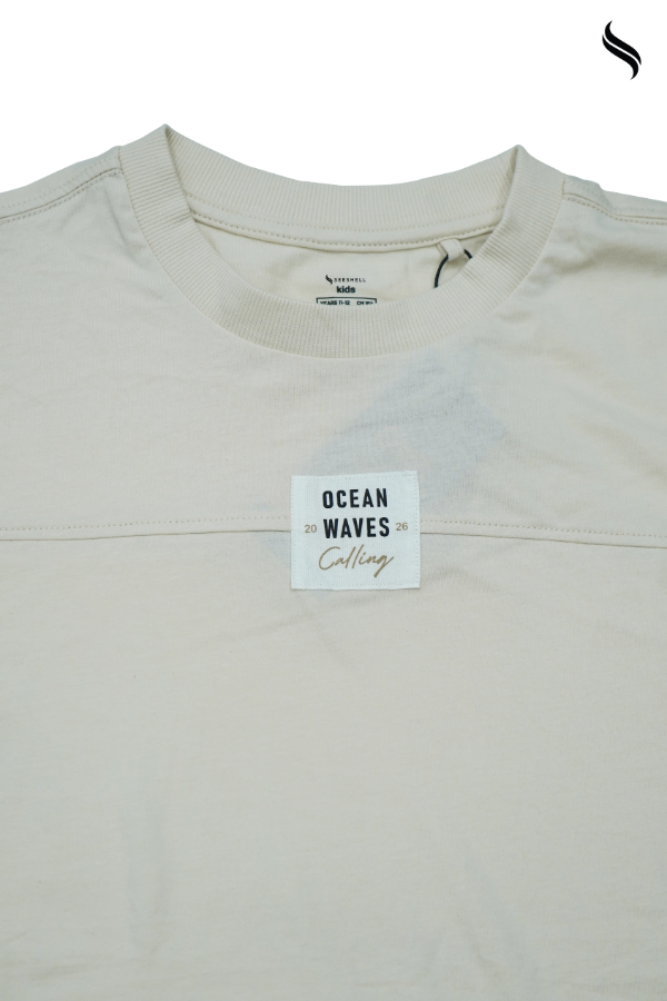 SEESHELL Boys' Organic Cotton T-Shirt – Light Cream (Light Cream Color) 06